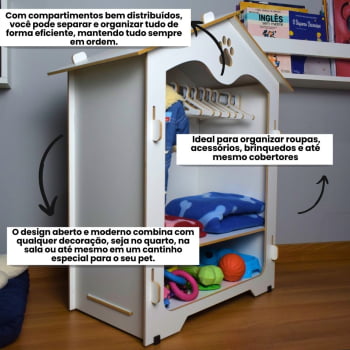 Roupeiro Pet Organizador Closet MDF Gato Cachorro